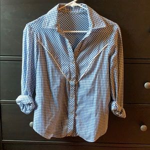 Vintage western shirt, blue gingham